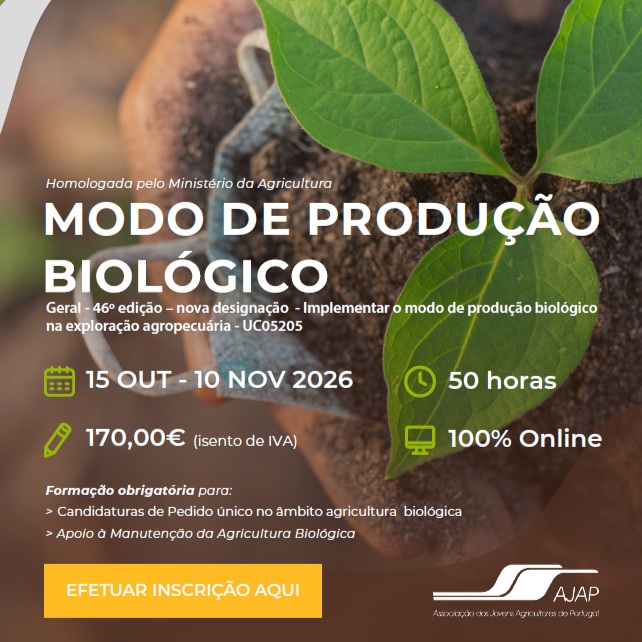 Curso Implementar o Modo de Produção Biológico na Exploração Agropecuária (UC05287) – 47.ª Edição