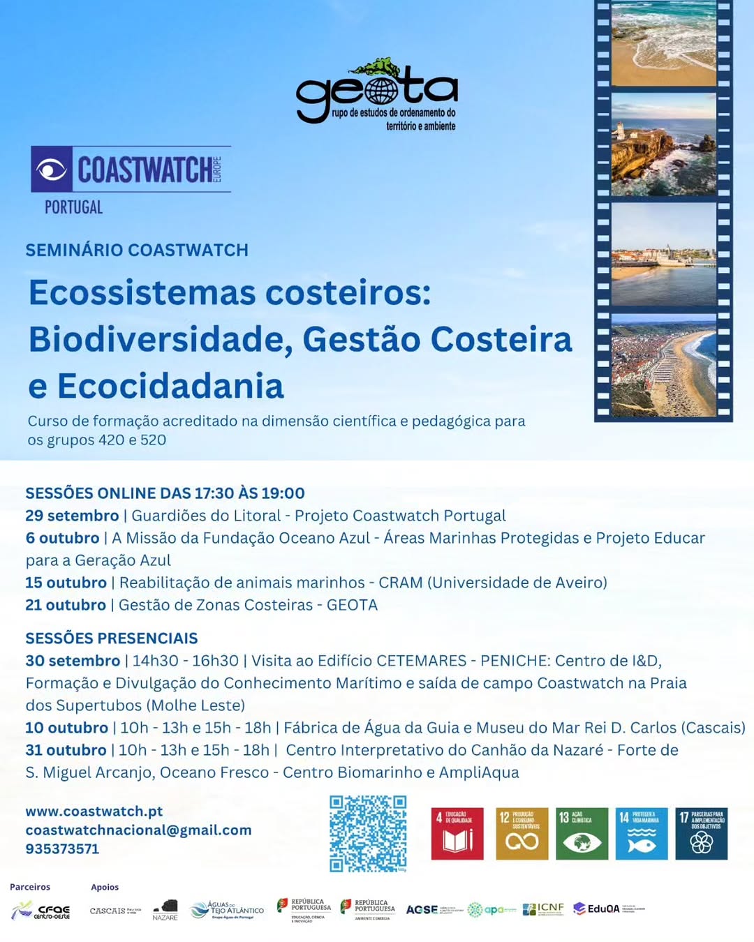 Curso de Formação GEOTA – Ecossistemas Costeiros: Biodiversidade, Gestão Costeira e Ecocidadania